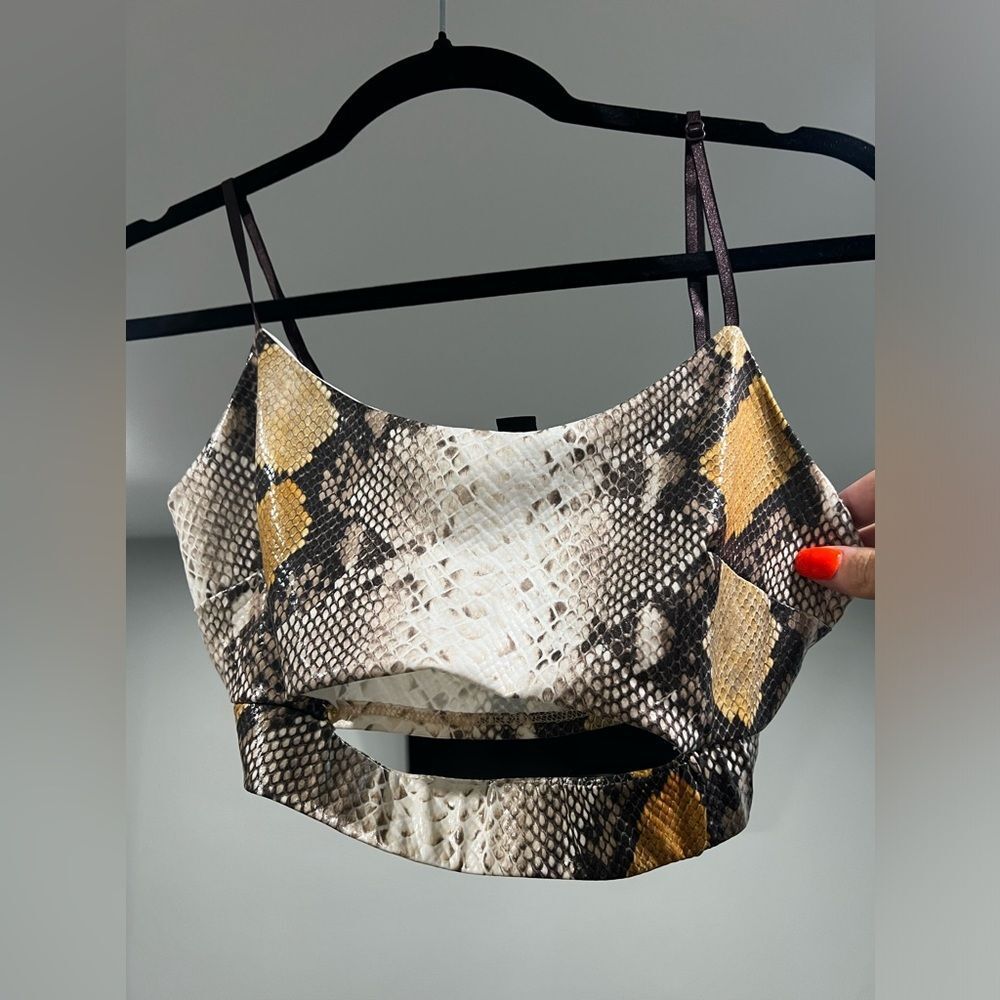 Windsor Size Medium Crop top. Spaghetti strap snakeskin
